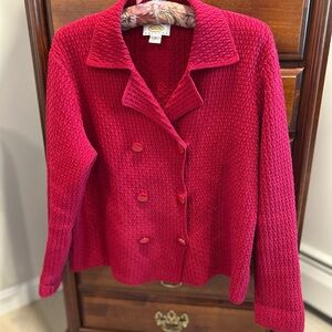 Talbots Vibrant Red Knit Blazer
